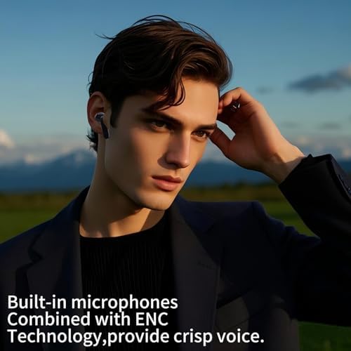 Experience Premium Audio with Bluetooth 5.3 Wireless Earbuds – Enhanced ENC Noise Cancelling for Crystal-Clear Calls, 22-Hour Playtime, Touch Control for Effortless Operation, Deep Bass Performance – Perfect for Active Lifestyles, Workouts, and Daily Commutes, Compatible with Android & i OS – Sleek Black Design for Professionals on the Go