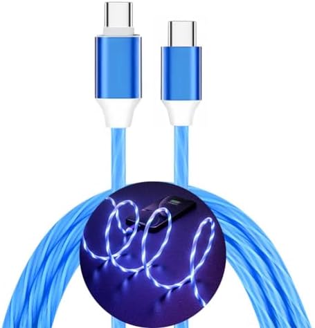 Revolutionize Your Power Connection: 6.6 FT LED USB C to USB C Cable – 60 W/3 A Fast Charger for i Phone 15, Mac Book Air, i Pad Pro, Pixel & Samsung Galaxy S23/S24 – Durable, Stylish, and User-Friendly Charging Solution for Tech-Savvy Professionals and On-the-Go Users