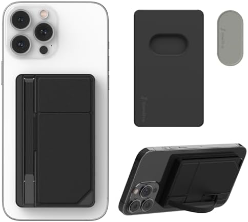 Mag Sleek Grip-X Magnetic Wallet with Advanced Anti-RFID Security | Ultra-Slim Card Holder & Versatile Phone Grip Stand for Mag Safe-Compatible i Phone 16 Pro Max, 15, 14, 13 | Stylish and Functional Mobile Accessory for Effortless On-the-Go Organization