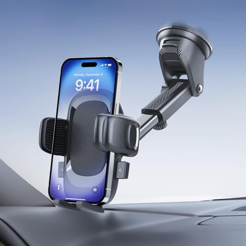 Car Phone Mount – Super Strong Suction Cup Phone Holder for Dashboard/Windshield, 360° Rotating Phone Holders for Your Car, Truck Phone Mount with Quick Release for iPhone 16 Galaxy All Phones-938003 – Enhanced Compatibility and Speed