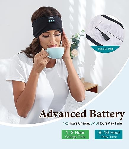 Transform Your Sleep and Workouts with Voerou Bluetooth Sleep Headband Headphones – Comfort-Driven Design, Superior HD Sound, Perfect for Insomnia Relief, Yoga, and Travel, Adjustable Fit with Long-Lasting Battery Life for Seamless Audio Enjoyment