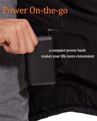 High-Capacity 20,000 m Ah Rechargeable Battery Pack for Heated Vests – Versatile 5 V/7.4 V/12 V Power Bank with LED Status Display, DC/USB/Type-C Outputs for Ultimate Heating Solutions – Perfect for Outdoor Adventures and Cold Weather Comfort