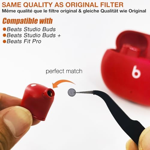Ultimate Earbud Dust Protection Kit: 5 Pairs of Premium Mesh Replacement Filters for Beats Studio Buds, Studio Buds + & Fit Pro – Enhance Durability and Audio Clarity with High-Performance Maintenance Accessories for Your Earphones