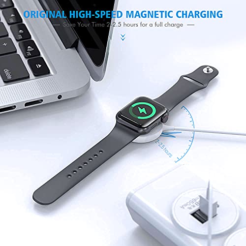 Apple Certified 2-in-1 Magnetic Charger for i Phone and Apple Watch – 6.6 FT Travel Charging Cable with USB Wall Block for Enhanced Speed and Compatibility with i Phone 14/13/12/11/Pro/Max and Apple Watch Series 9/8/7/6/SE/5/4/3/2/1 – Dual Device Charging Solution for Modern Lifestyles
