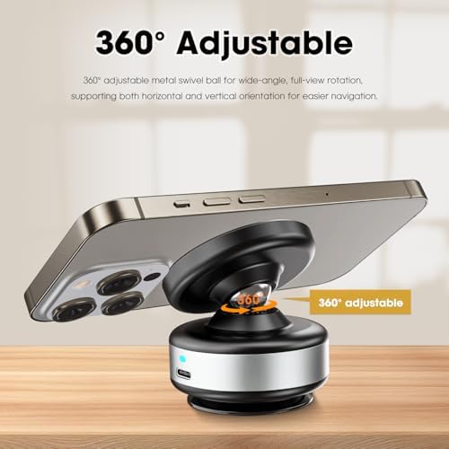 Revolutionary Electric Vacuum Magnetic Suction Car Phone Mount – Ultimate 360-Degree Rotating Smartphone Holder with Strong Suction for Cars, Gym, and Kitchens – Compatible with All Devices for Hands-Free Navigation and Workout Tracking