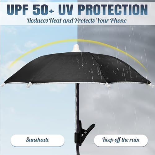 Smartphone Sunshade – Clip-On UV Protection Umbrella for Phones, Universal Fit Outdoor Accessory, Lightweight & Portable Sun Shield in Bright Yellow – Enhance Comfort & Visibility on Sunny Days