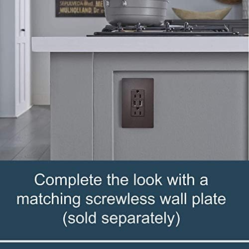 Legrand Radiant 15 Amp Tamper-Resistant Duplex Outlet with 3.1 A USB Charger in Elegant Dark Bronze – Ultimate Dual Charging Solution for Modern Homes and Offices, Ensuring Safety and Aesthetic Appeal for All Devices