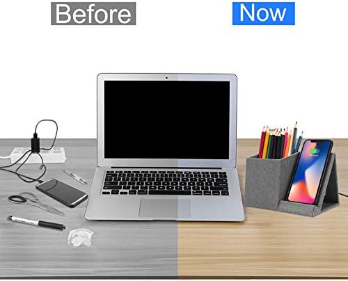 COSOOS Premium Fast Wireless Charger & Desk Organizer – Streamlined Charging Station for i Phone 15/15 Pro/15 Pro Max/14/13/12/11/XS/8 Plus & Samsung Galaxy S21/S20+/S10/Note 10/Note 9 (AC Adapter Not Included) – Ultimate Workspace Efficiency & Speed Enhancement Elevate your charging experience with the COSOOS Premium Fast Wireless Charger, expertly crafted to streamline your workspace while ensuring rapid power delivery to a wide range of smartphones. This innovative charging station is perfect for tech-savvy individuals seeking a blend of functionality and style, accommodating i Phone models 8 Plus through 15 Pro Max and popular Samsung Galaxy variants. Designed with an integrated desk organizer, this sleek charger keeps your essential items like pens and notes within reach, promoting a tidy and efficient workspace. Its compact dimensions fit effortlessly on any desk, providing a clutter-free aesthetic. While the AC adapter is not included, this charger performs optimally with your existing accessories, making it a versatile addition to your setup. Built from high-quality materials for durability and easy maintenance, the COSOOS Fast Wireless Charger enhances productivity and elevates your workspace aesthetics, ensuring you’re always ready to power up without the hassle of tangled cords.