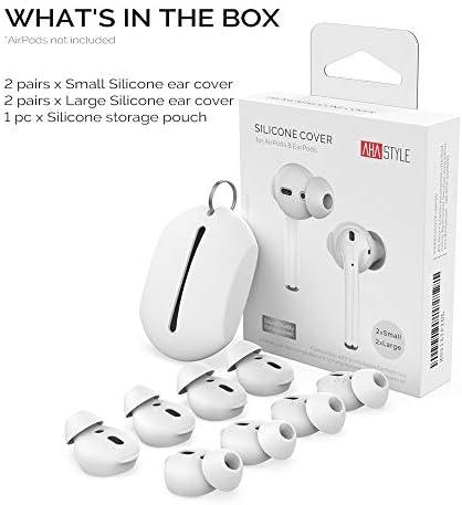 Upgrade Your Listening Game with Aha Style Silicone Ear Tips for Apple Air Pods – 4 Pairs (2 Large & 2 Small) – Exceptional Comfort, Noise Isolation & Customizable Fit for Enhanced Audio Experience