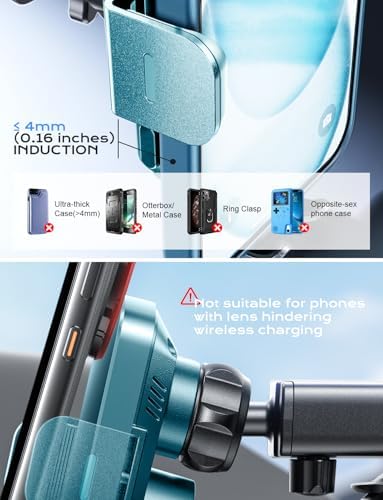 CHGeek 15 W Wireless Car Charger & Auto-Clamping Phone Mount – Fast Qi Charging Solution for i Phone 15/14/13/12/11 Pro Max & Samsung Galaxy S25/S24/S23/S22/S21/S20 – Stylish Pink Design for Modern Drivers – Effortless Device Security & Optimal Viewing Angles