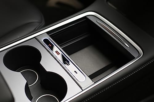 Transform Your Tesla Model 3/Y with the Ultimate USB Hub – Multi-Port Charger with Tricolor LED for 2021-2023 Models – Fast Charging Solution for All Your Devices – Stylish Interior Accessory for Seamless Connectivity