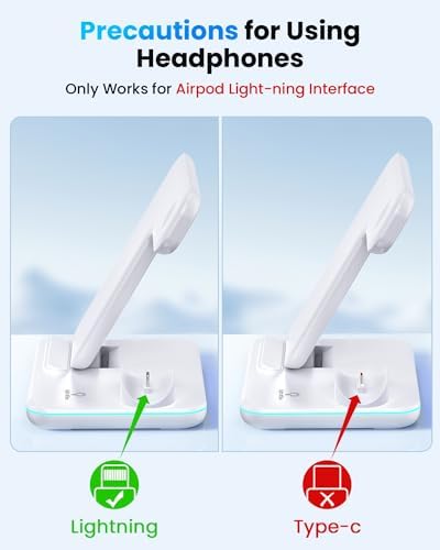 WAITIEE 3-in-1 Wireless Charging Station for i Phone, Apple Watch & Air Pods – Fast, Stylish Blue Charger with Enhanced Compatibility for i Phone 16, 15, 14, 13, 12, 11, X, 8 & Air Pods Pro – Ultimate Travel-Friendly Charging Solution with Safety Features