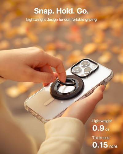 Ultimate Double-Sided Magnetic Phone Grip for Mag Safe – Enhanced Stability with 20 N55 Magnets, 360° Rotating Stand, Anti-Fall Design, and Universal Compatibility for i Phone 16, 15, 14, 13, 12 Pro Max – Perfect for Hands-Free Use and Multitasking