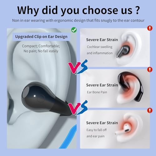 Revolutionary Open Ear Bone Conduction Wireless Earbuds with Bluetooth 5.3 – Ergonomic Sports Headphones Featuring Secure Earhooks, IPX7 Waterproof Rating, and Built-in Microphone for Unmatched Comfort and Surrounding Awareness During Outdoor Activities and Workouts
