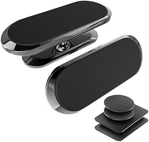 TT&C 2-Pack Ultra-Strong Magnetic Phone Mount for Car – Advanced N52 Magnet Technology, 8 Magnets & 4 Metal Plates Included, Universal Compatibility for Samsung Galaxy S24/S23/S22/S21 & All Smartphones/Tablets, 360° Rotation for Hands-Free Convenience and Secure Stability