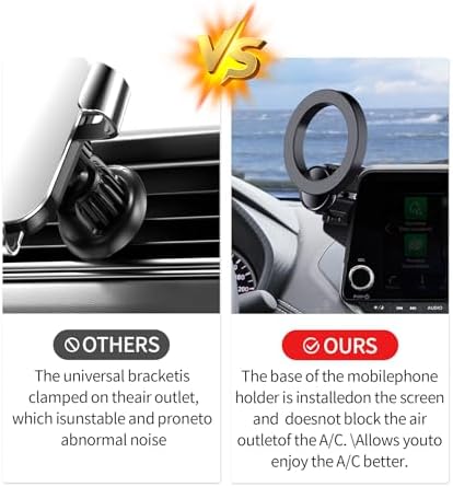 Maser Weller Enhanced Car Phone Holder for Nissan Rogue, Altima & Sentra (2021-2025) – Mag Safe Compatible 8-Inch Screen Mount with Fixed Clip Design for Ultimate Stability and 360° Viewing Freedom – Elevate Your Driving & Stay Focused on the Road