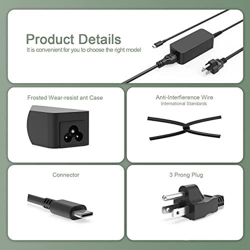 45 W USB-C Charger for Lenovo Yoga Series – Ultra-Lightweight Power Adapter with Enhanced Speed and Flawless Compatibility for Yoga 910, 720, 720 S Models – Ideal for Travel and Business Use – CE & Ro HS Certified with 12-Month Warranty