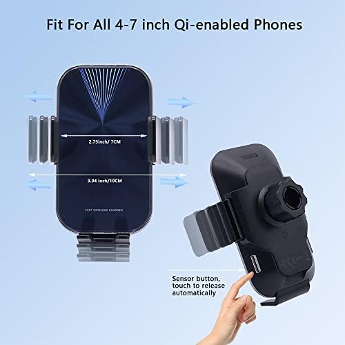 Audi A3, S3, RS3 2014-2020 Wireless Car Phone Holder with 15 W Fast Charging – Auto-Clamping Mount for Air Vent/Dashboard, Premium Compatibility with i Phone, Samsung, LG – Elevate Your Driving Experience with Secure Power and Style