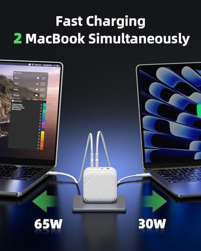 Ultra-Fast 100 W USB-C 4-Port Ga N Wall Charger – Compact and Travel-Friendly Power Adapter for Mac Book, i Phone, i Pad, Samsung Galaxy, and More – Optimal Multi-Device Charging with Foldable Plugs and Advanced Efficiency