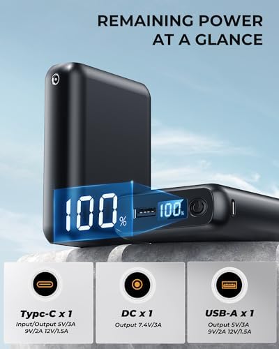 High-Capacity 7.4 V 18400 m Ah Heated Vest Battery Pack for ORORO & Venustas | Portable Power Bank with Dual Adapter Cables | Essential Accessory for Outdoor Warmth & Device Charging | Not Compatible with 5 V Heated Devices