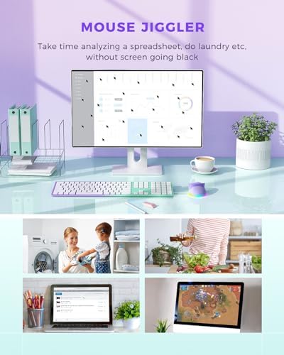 PEIOUS Rechargeable Wireless Jiggler Mouse – Effortless Laptop Companion with Undetectable Movement & On/Off Control for Continuous Workflow – Sleek Black & Grey Design for Enhanced Productivity