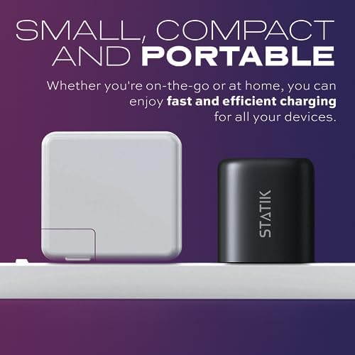 STATIK 100 W Ga N Fast Charger Block – Triple USB-C Ports for High-Speed Charging | Universal Compatibility with Mac Book, i Phone, Samsung, and Laptops | Compact Design for Efficient Power Delivery and Safety Features