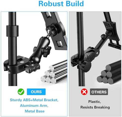 Transform Your Workout with the Keuvirya Universal Tablet Mount – Durable Aluminum Holder for Treadmills, Stationary Bikes, and Ellipticals, Compatible with 4.7″-12.9″ Devices – Effortless Hands-Free Viewing and Enhanced Engagement