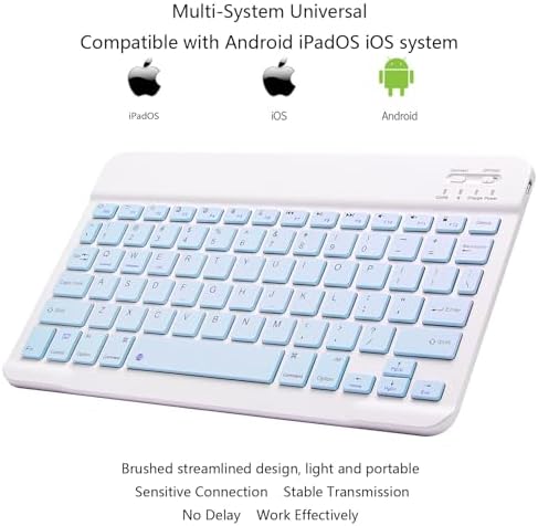 Portable Ultra-Slim Bluetooth Keyboard – Rechargeable Mini Wireless Typing Solution for i Pad, i Phone, Android Tablets and Smartphones – Enhanced Compatibility & Quick Response Keys – Perfect for On-the-Go Productivity
