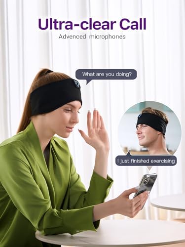 Fulext Bluetooth Sleep Headphones Headband – Ultimate Comfort for Side Sleepers, Thin HD Stereo Sound Quality – Ideal for Insomnia Relief and Travel Convenience – Perfect Gift for Men and Women – Enhanced Compatibility, Long-Lasting Battery Life for All Night Relaxation