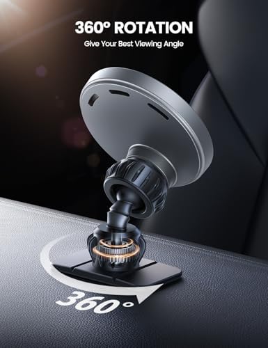 Lamicall 15 W Wireless Car Phone Mount Charger – Advanced 3-in-1 Intelligent Chip for Rapid Charging – 360° Rotating Magnetic Holder for i Phone 16 Pro Max and Qi-Compatible Devices – Sleek Silver Design for Effortless Dashboard and Vent Installation – Elevate Your On-the-Go Charging Experience