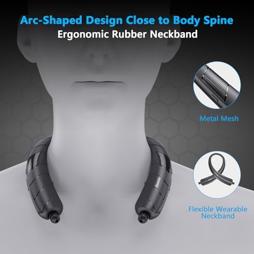 Transform Your Audio Journey with Gardway’s Dual-Function Neckband Bluetooth Headphones and Portable Speaker – Immerse in High-Fidelity 3 D Stereo Sound, Effortless Hands-Free Calling, and Waterproof Durability – Perfect for Home, Office, and Outdoor Adventures – Quick Device Pairing with Integrated Microphone for Seamless Connectivity – Ultra-Lightweight Design for On-the-Go Music and Calls