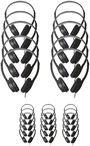 Enhance Classroom Learning with 10-Pack Over-Ear Headphones – Comfortable Leatherette Earpads, High-Quality 3.5 mm Stereo Sound, Ideal for Student Engagement and Focused Study Sessions – Fast Connectivity and Versatile Device Compatibility for Seamless Educational Experiences