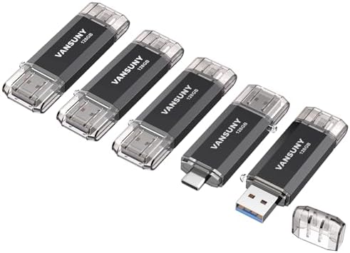 Vansuny 256 GB Dual Type C USB Flash Drive – Versatile OTG Memory Stick for Android, PC & Tablet – High-Speed USB 3.0 Data Transfer with Keychain Attachment – Ideal Solution for Photos, Videos & Document Storage