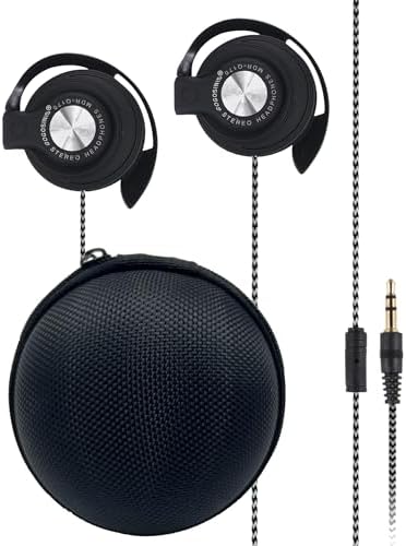 Vibrant Pink Over-Ear Kids Earbuds with Secure Earhooks – Perfectly Designed Audio Companion for Ages 3-8, Ideal for School, Home, and On-the-Go Listening with Universal 3.5 mm Compatibility for Phones and PCs