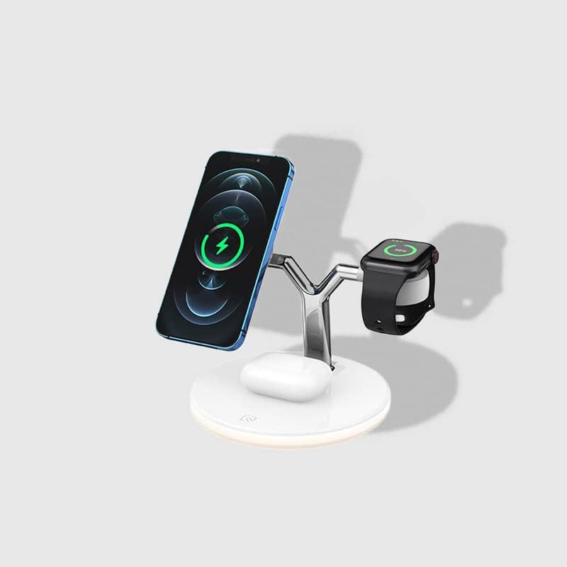 3-in-1 Wireless Charging Station – Fast Charger for i Phone 14/13/12/11 Pro Max, Apple Watch Series 8/7/6/5/4/SE, and Air Pods Pro 3/2 – Sleek White Design with Adapter for Ultimate Compatibility and Speed