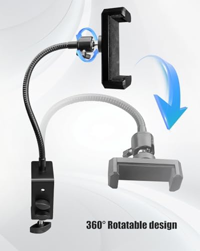 Versatile Gooseneck Tablet Stand Holder Set – Adjustable Flexible Arm Mount for Enhanced Hands-Free Use with i Pad, Kindle, Galaxy Tabs & More (4.7-13.5 Inches) – Ergonomic Design for Bed, Desk & Travel Convenience