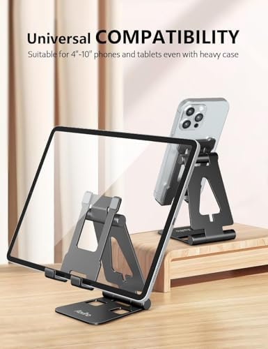 Cell Phone Stand for Desk, Adjustable Desktop Phone Holder Stand, Foldable Moblie Phone Dock for iPhone 15 14 13 12 11 Pro Xs Max Xr X 8 7 6 5 5s SE Nintendo Switch All Phones, Rose Gold – Enhanced Compatibility and Speed