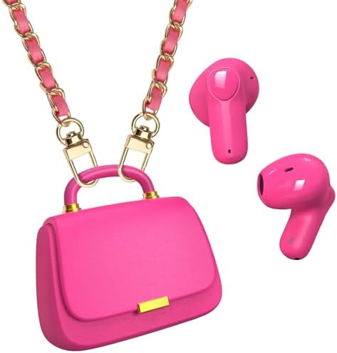 Elevate Your Audio Experience with ANCwear Bluetooth 5.3 True Wireless Earbuds – High-Fidelity 13 mm Drivers for Audiophiles, Chic Mini Handbag Charging Case, 22-Hour Playtime in Elegant Classic Pink – Ideal for Professionals and Music Enthusiasts On the Move