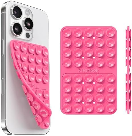Klearlook 4-Pack Silicone Suction Cup Phone Mount – Creative Hands-Free Phone Grip for Stunning Selfies & Videos in Clear, Light Pink, Hot Pink, and Lavender – Innovative Double-Sided Suction Technology for Wide Compatibility – Premium Durable Design for Effortless Content Creation and Easy Maintenance
