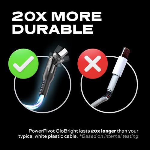 Statik Power Pivot 12 W USB-C Cable – 6 FT Right-Angle Design with 360-Degree Rotating Head for Seamless Charging & Data Transfer, Ideal for Home & Office Setup, Compatible with Smartphones, Tablets, and Laptops, Premium Durability & Flexibility for Enhanced Convenience and Performance