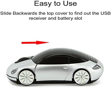 Stylish 2.4 GHz Wireless Car-Shaped Mouse – Fun Red Optical Mouse for Kids & Adults, Compact & Portable with 1600 DPI Precision for Effortless Navigation – Ideal Gift for Gaming & Everyday Use – Seamless USB Connectivity for Laptops & Desktops