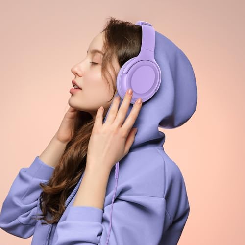 Experience Ultimate Sound Clarity with Stylish Purple USB C Wired Over-Ear Headphones – Immerse Yourself in Exceptional Hi-Fi Stereo Audio and Advanced Noise Isolation for Unmatched Comfort, Ideal for Music Aficionados and Professionals, Fully Compatible with USB C Devices