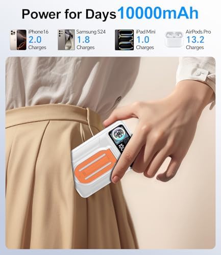 Revolutionary Magnetic Power Bank 10000 m Ah with Active Cooling Fan – Foldable Wireless Charger for i Phone 16/15/14/13/12 Pro/Pro Max/Plus/Mini – High-Speed Charging Solution for Ultimate Portability and Performance