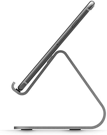 Enhance Your Smartphone Experience with the elago M2 Premium Aluminum Stand – Sleek Silver Ergonomic Design for Effortless Video Calls, Integrated Cable Management, and Universal Compatibility with i Phones and Galaxy Devices – Ideal for Streamlined Workspaces and Mobile Convenience