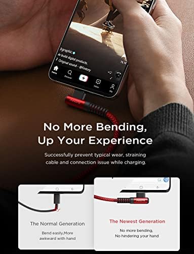 AINOPE 6.6 FT USB C Right Angle Charging Cable with USB to USB C Adapter – 60 W Fast Charging for i Phone 16, 15 Pro, i Pad & Samsung Devices – Enhanced Compatibility & Convenient Access for Gaming and Multitasking