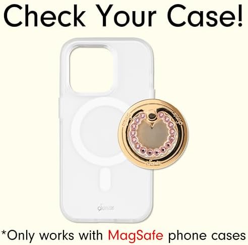 Elevate Your i Phone Experience with the Sonix Magnetic Phone Grip – Stylish Rhinestone Ring Holder for i Phone 12, 13, 14, 15 Series – Effortless 360° Rotation and Secure Mag Safe Compatibility – Sleek Silver/Clear Design for Ultimate Functionality and Fashion