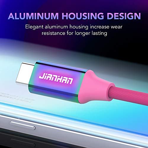 USB C Cable 3-Pack [10ft+6.6ft+3.3ft] USB A to Type C Cable Fast Charging Colourful Rainbow Braided USB C Charging Cord for Samsung Galaxy S22 S21 S20 S10 S10e S9 Plus S8 Note 10 9 8 A5 A7 LG – Enhanced Compatibility and Speed