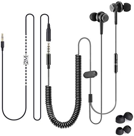 Avantree 18 ft Long Cord Earbuds with Microphone for TV & PC – Superior Audio Quality Metal Stereo In-Ear Headphones with Noise Isolation, Extra Comfortable Design for 3.5 mm Devices – Perfect for Movies, Music & Hands-Free Calls