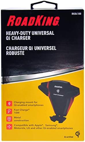 Ultimate Road King Heavy-Duty Universal Qi Charger – Fast Wireless Charging Station with Adjustable Phone Holder for All Qi-Enabled Devices, Built for Durability and Efficiency