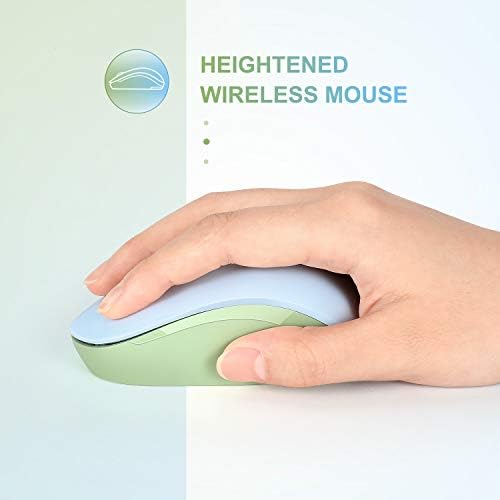 Light Blue Wireless Mouse – Ultra-Quiet 2.4 GHz Noiseless Computer Mouse with USB Receiver for Seamless Windows Experience – Portable, Ergonomic Design for Home, Office, or Travel